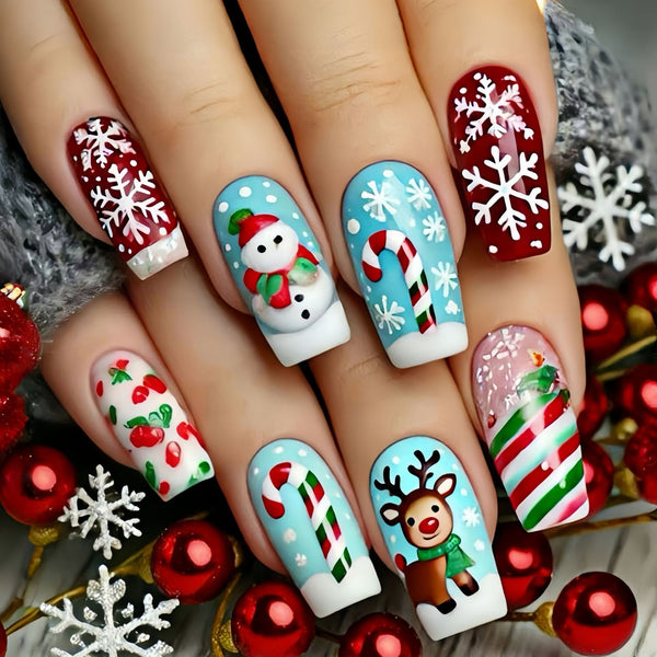 12 Sizes-24 Pcs Press On Nails Y1292