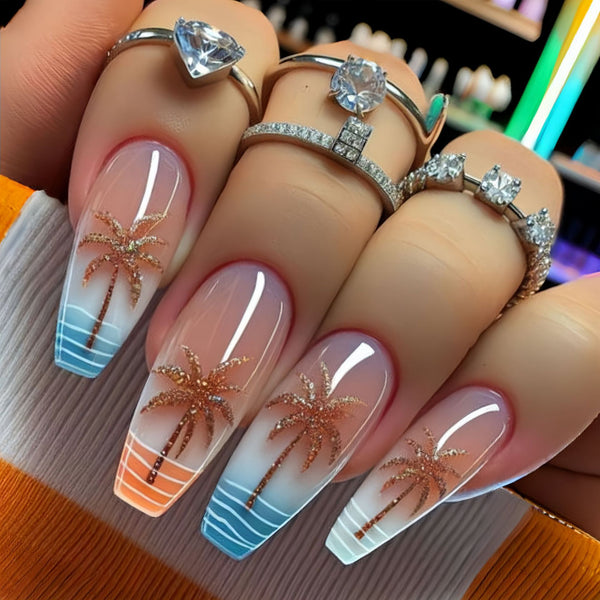 12 Sizes-24 Pcs Press On Nails Y1081