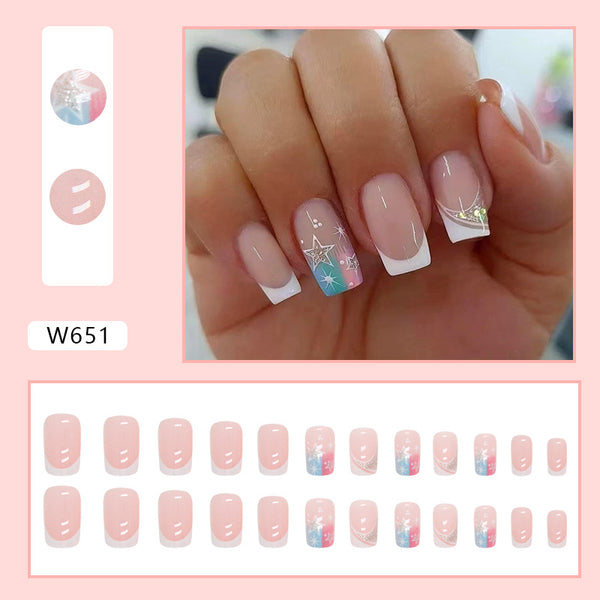 12 Sizes-24 Pcs Press On Nails W651
