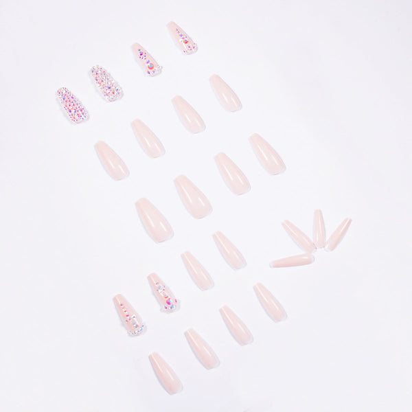 Glossy Long Pink Press on Nails