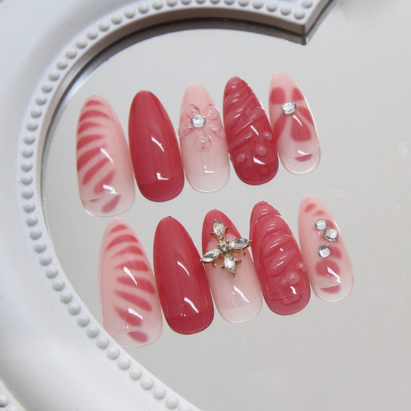 12 Sizes-24 Pcs Press On Nails Z924
