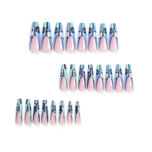 12 Sizes-24 Pcs Press On Nails JP3059