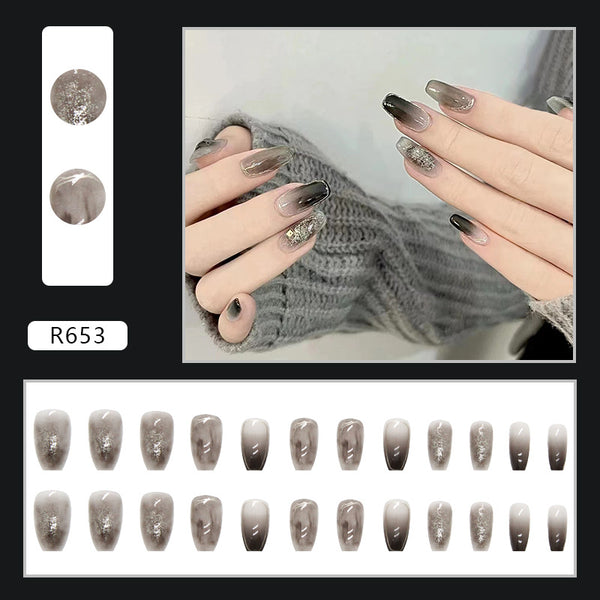 12 Sizes-24 Pcs Press On Nails R653