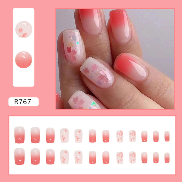 12 Sizes-24 Pcs Press On Nails R767