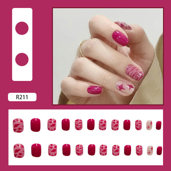 12 Sizes-24 Pcs Press On Nails R201