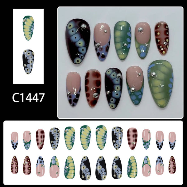 12 Sizes-24 Pcs Press On Nails C1447