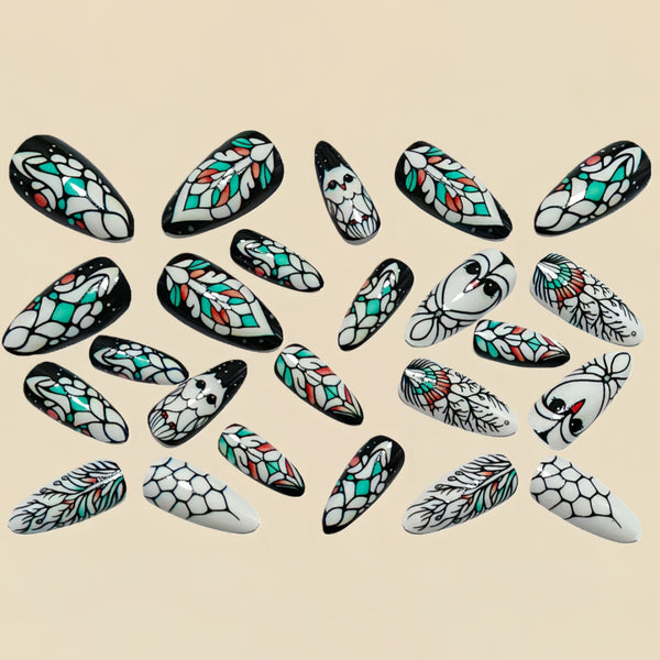 12 Sizes-24 Pcs Press On Nails Y1532