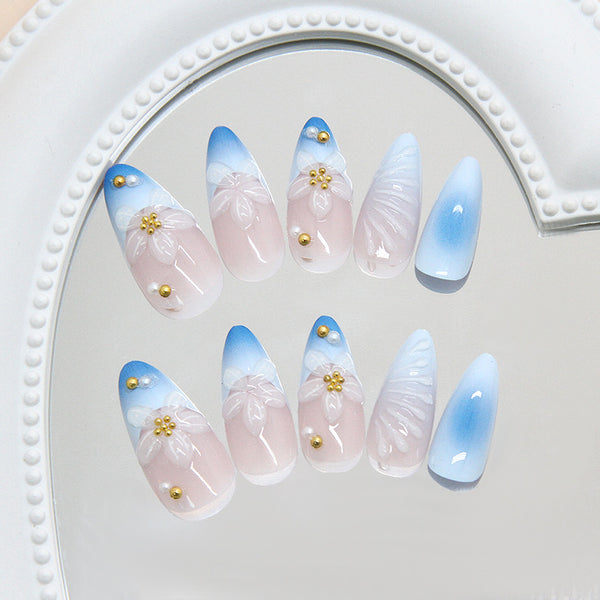 12 Sizes-24 Pcs Press On Nails Z1100