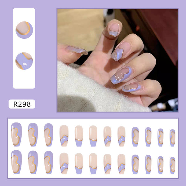 12 Sizes-24 Pcs Press On Nails R281