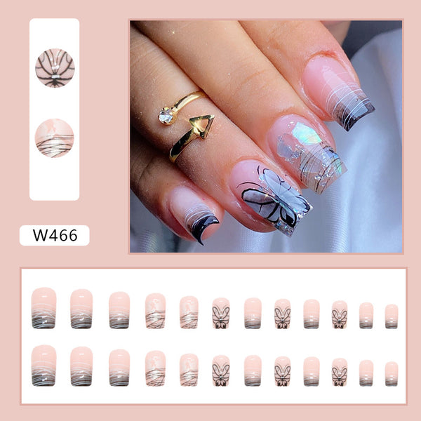 12 Sizes-24 Pcs Press On Nails W466