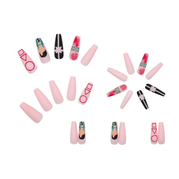 12 Sizes-24 Pcs Press On Nails W073
