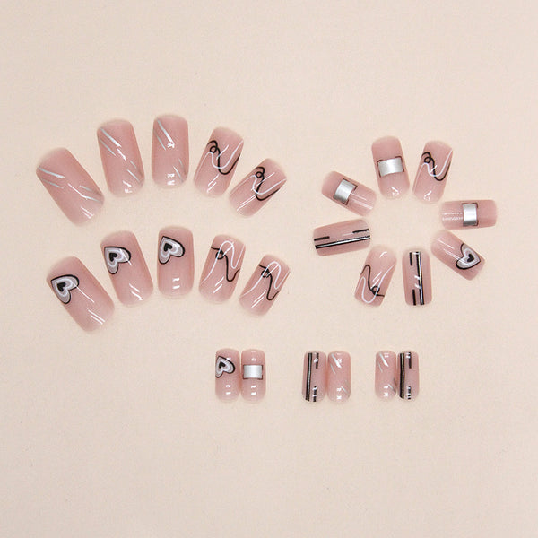 12 Sizes-24 Pcs Press On Nails R806
