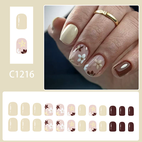 12 Sizes-24 Pcs Press On Nails C1216