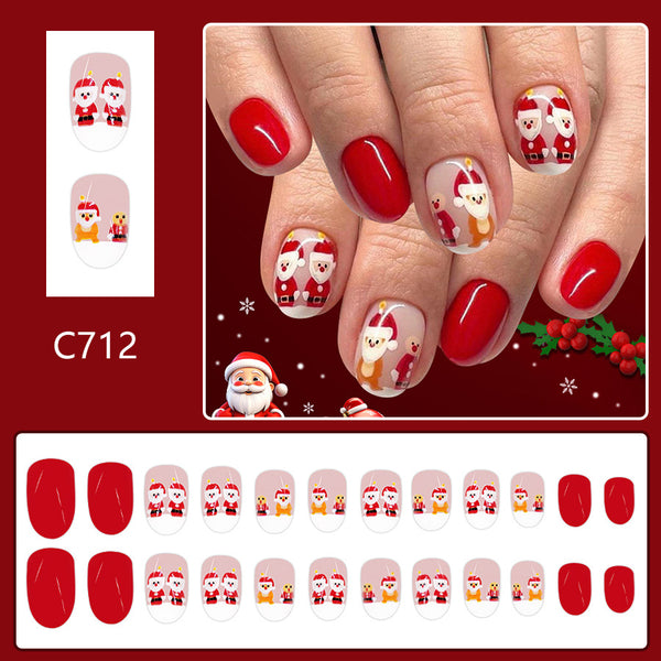 12 Sizes-24 Pcs Press On Nails C712