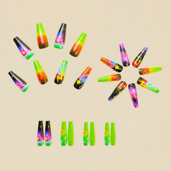 12 Sizes-24 Pcs Press On Nails Y612