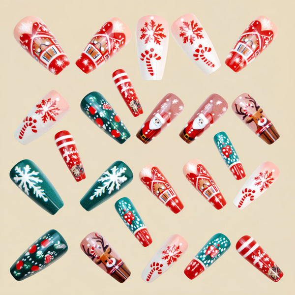 12 Sizes-24 Pcs Press On Nails Y1293