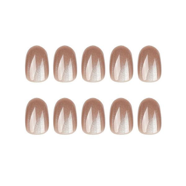Almond Oval Pink Short Press on Nails