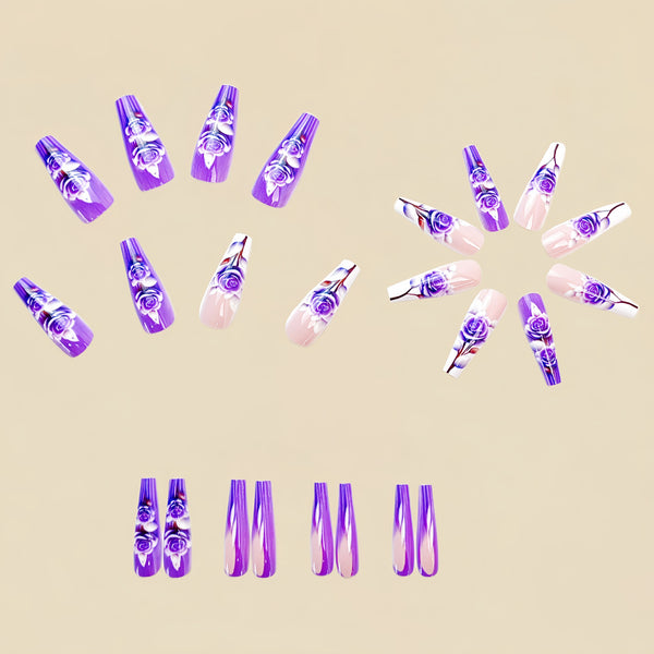 12 Sizes-24 Pcs Press On Nails Y696