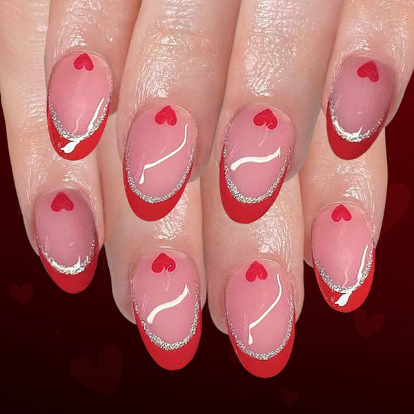 12 Sizes-24 Pcs Press On Nails C1496