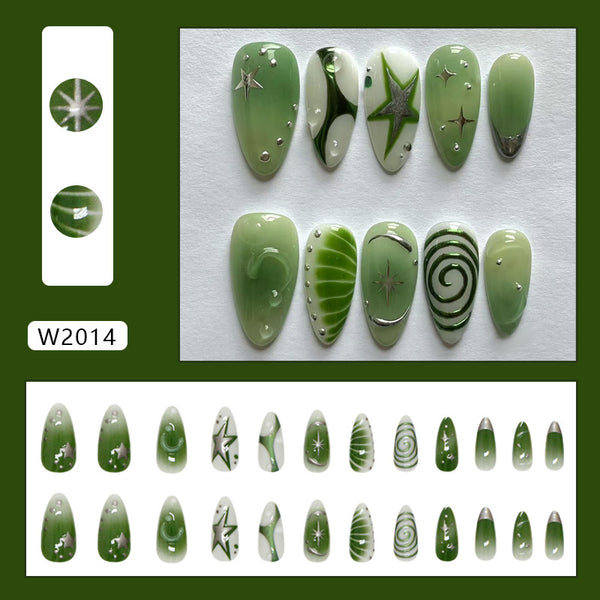 12 Sizes-24 Pcs Press On Nails W2014