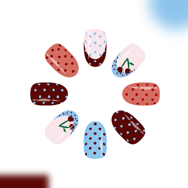 12 Sizes-24 Pcs Press On Nails C1382