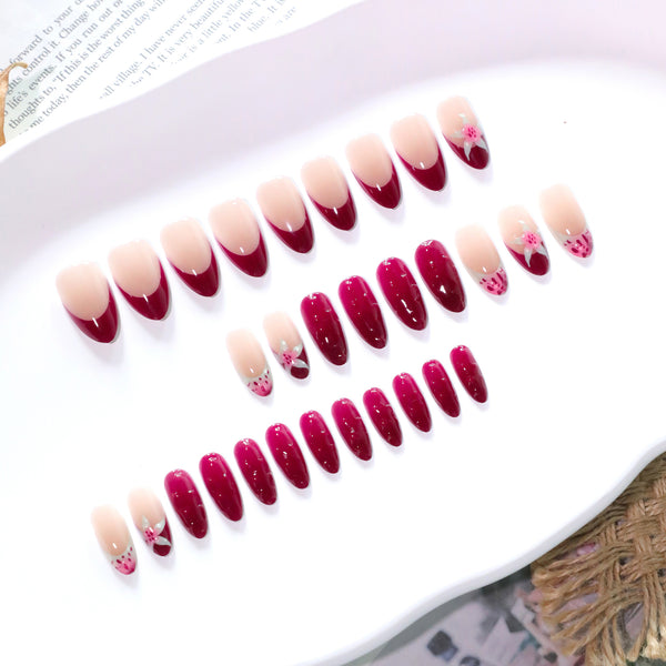 12 Sizes-24 Pcs Press On Nails JL0666