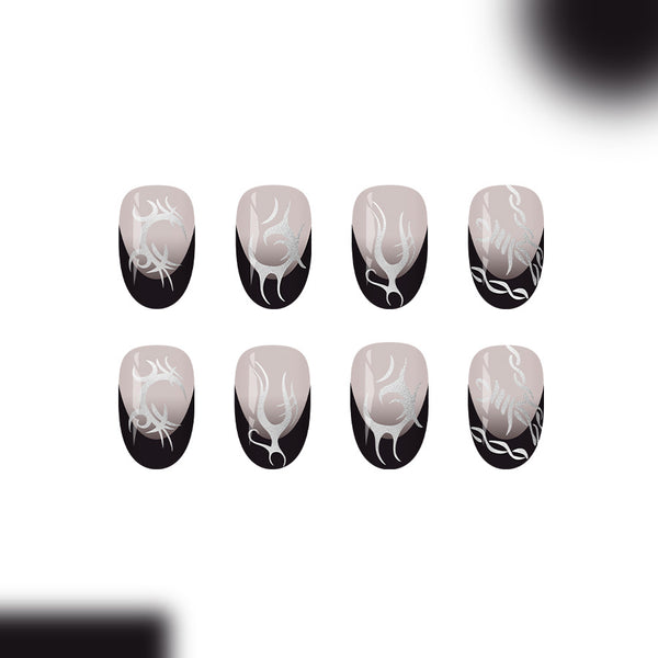 12 Sizes-24 Pcs Press On Nails C1366