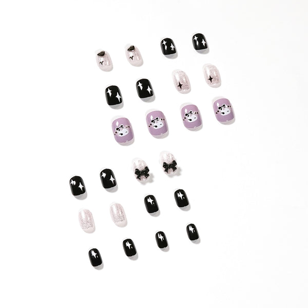 12 Sizes-24 Pcs Press On Nails JP1389