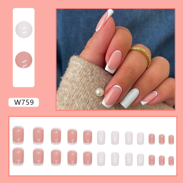 12 Sizes-24 Pcs Press On Nails W759