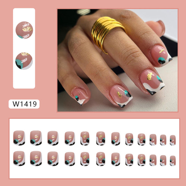 12 Sizes-24 Pcs Press On Nails W1419