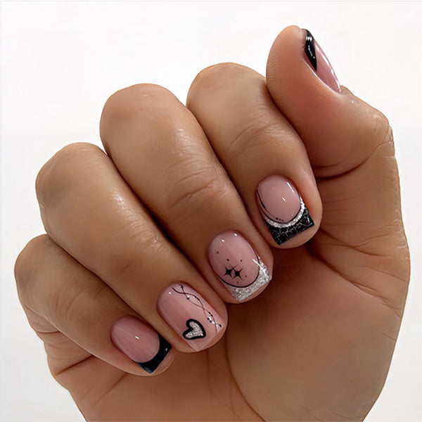 12 Sizes-24 Pcs Press On Nails JP3692