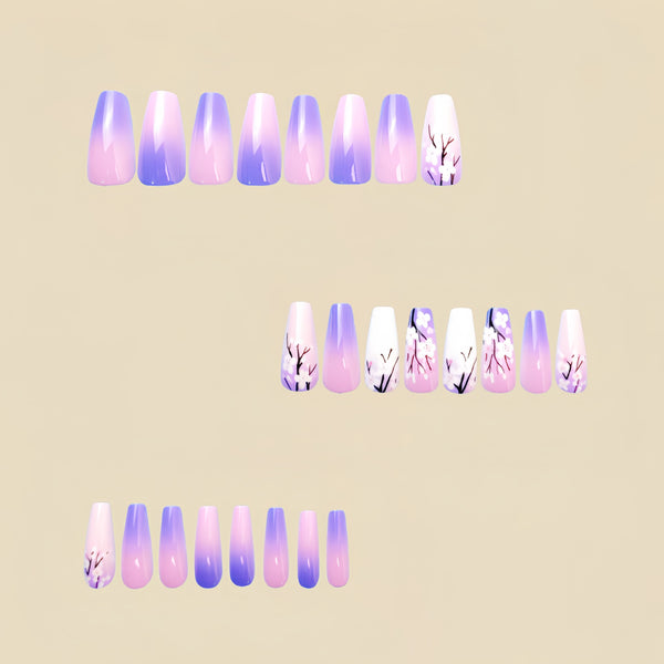 12 Sizes-24 Pcs Press On Nails Y513