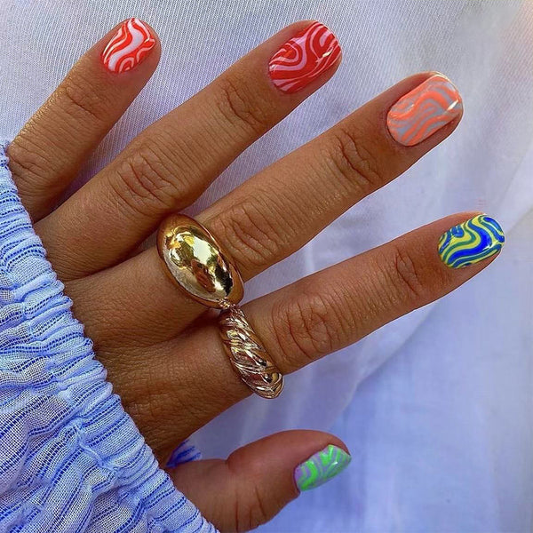 12 Sizes-24 PcsPress On Nails C433