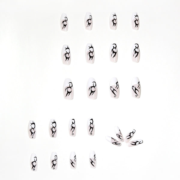 12 Sizes-24 Pcs Press On Nails JP1210