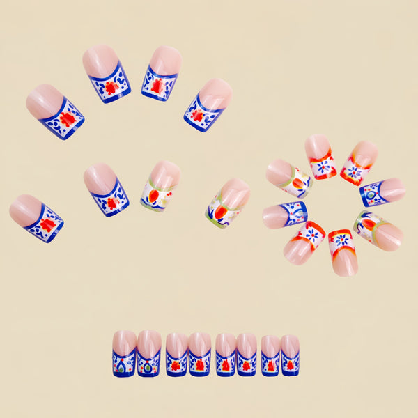 12 Sizes-24 Pcs Press On Nails Y1389