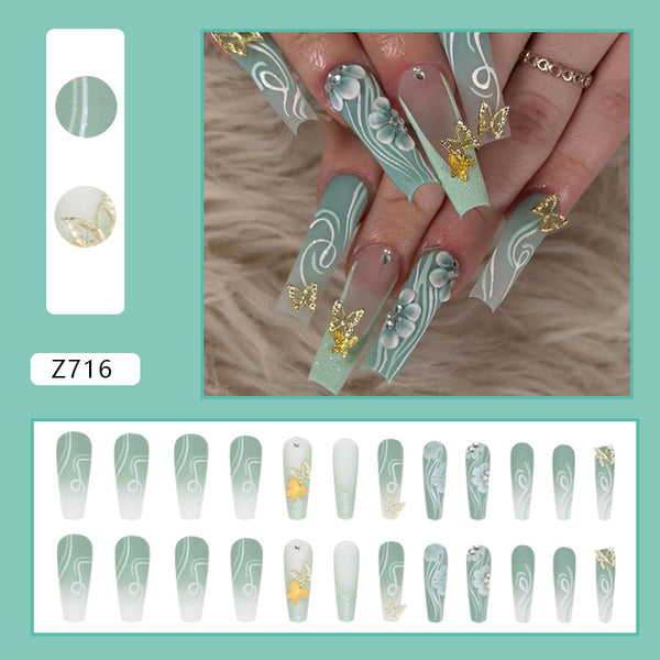 12 Sizes-24 Pcs Press On Nails Z716