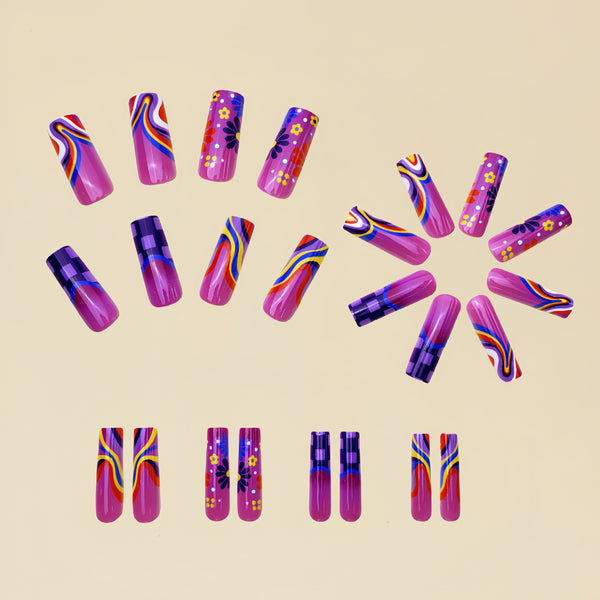 12 Sizes-24 Pcs Press On Nails Y077