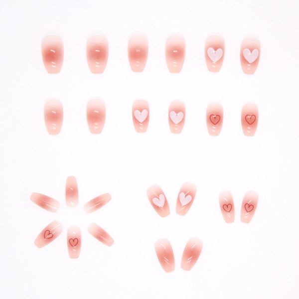 Glossy Medium Pink Square Press on Nails