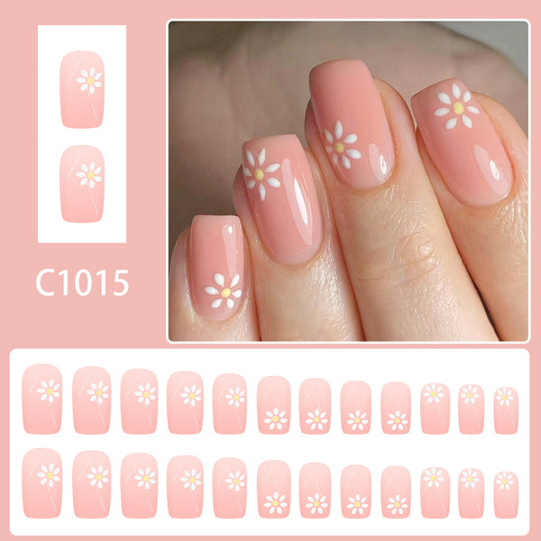 12 Sizes-24 Pcs Press On Nails C1015