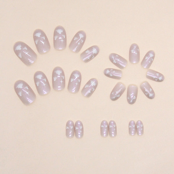 12 Sizes-24 Pcs Press On Nails W1135