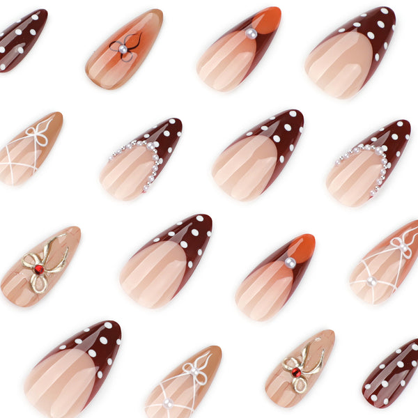 12 Sizes-24 Pcs Press On Nails JP4018