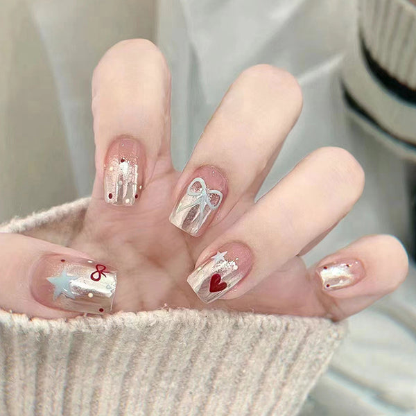 12 Sizes-24 Pcs Press On Nails R853
