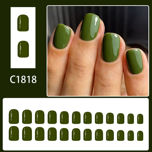 12 Sizes-24 Pcs Press On Nails C1818