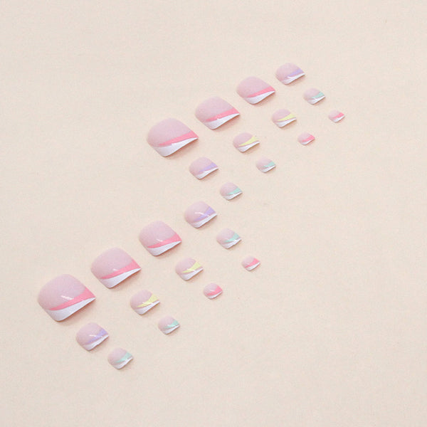 12 Sizes-24 Pcs Press On Nails F100