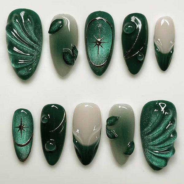 12 Sizes-24 Pcs Press On Nails W1970