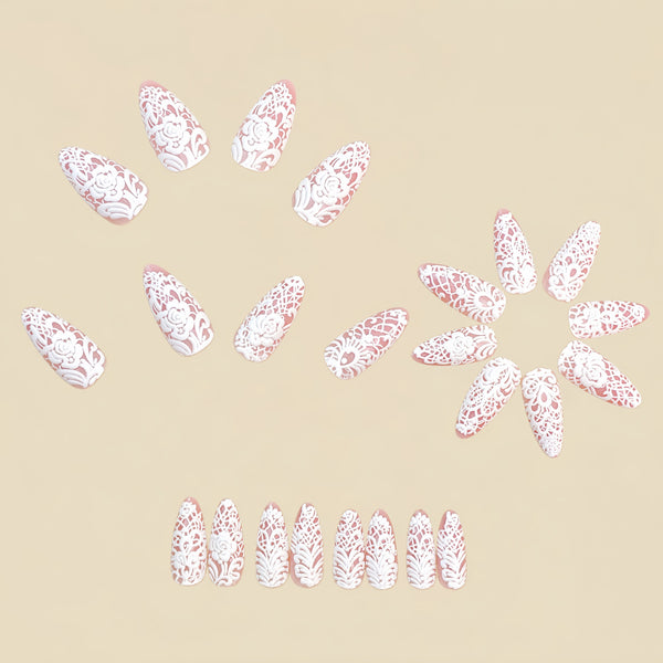 12 Sizes-24 Pcs Press On Nails Y1895
