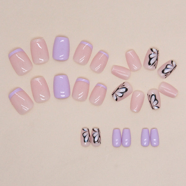 12 Sizes-24 Pcs Press On Nails W1183