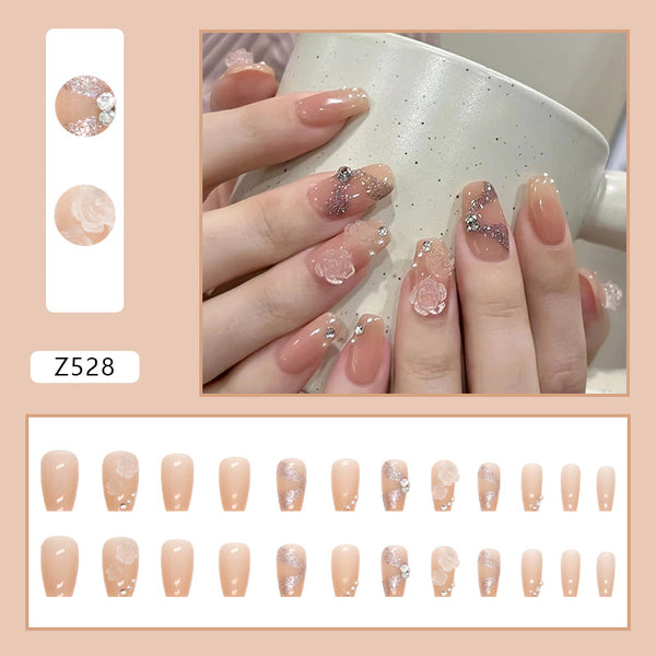 12 Sizes-24 Pcs Press On Nails Z528