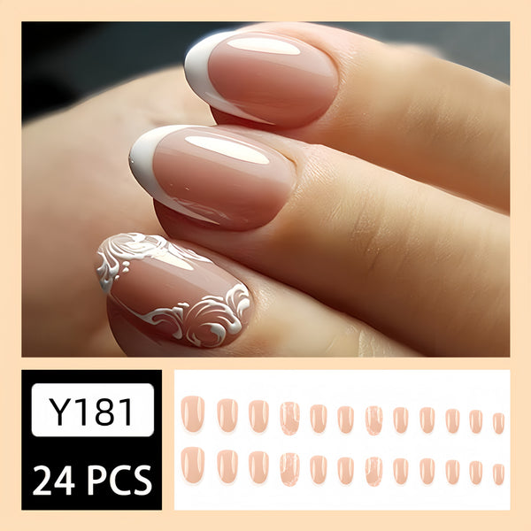 12 Sizes-24 Pcs Press On Nails Y181
