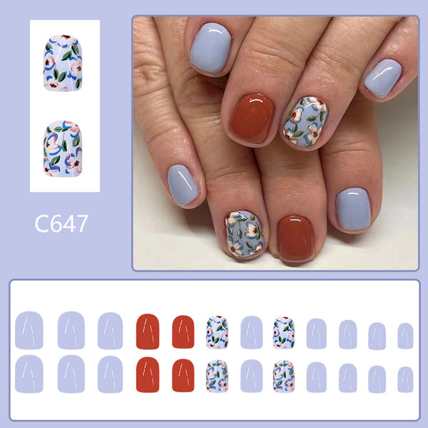 12 Sizes-24 PcsPress On Nails C647